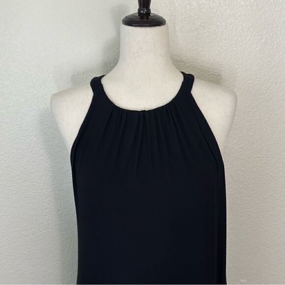 Soma Halter Black Gray Striped Maxi Dress - Picture 4 of 13